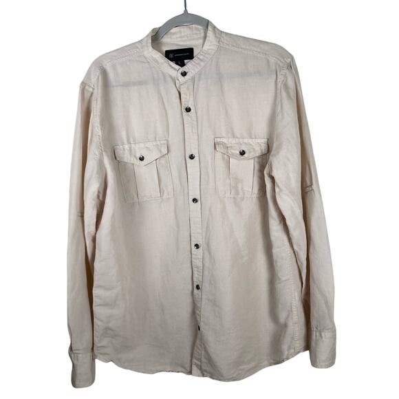 INC International Concepts Men’s L 55% linen/45% cotton, buttondown shirt - Picture 1 of 10